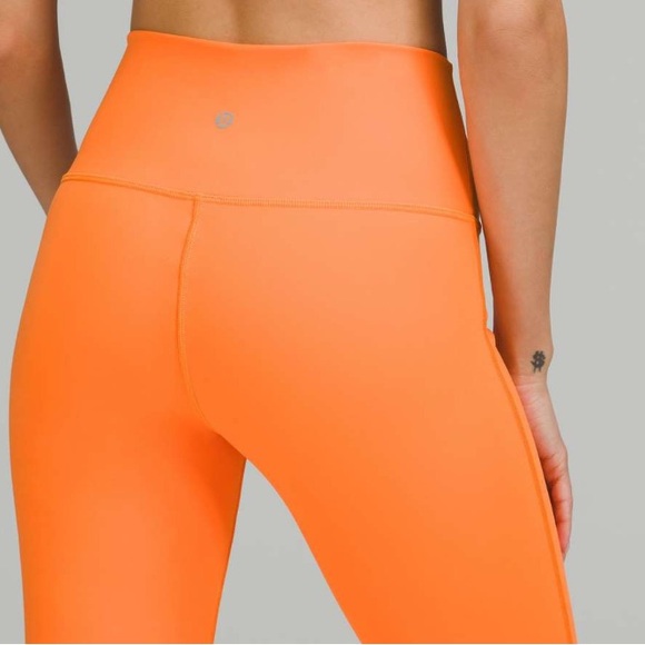 EUC Lululemon Wunder Under High-Rise Tight 25" Orange Soda Size 4 - Picture 4 of 10